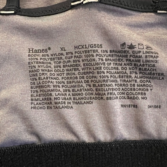 Hanes-X-Temp Strappy Pullover Wirefree Bra-G505 - Gray/Black - Size XL - Picture 4 of 5